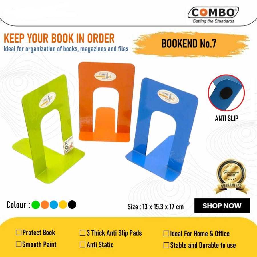 

Pembatas Buku Besi / Penyangga Buku / Book End N0.7 Combo