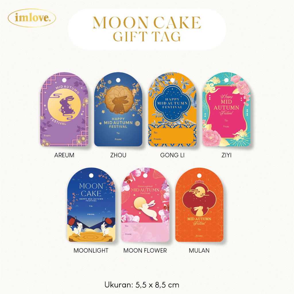 [10 PCS] Hang Tag Gift Tag Mooncake Kue Bulan Kartu Ucapan Hampers Parcel