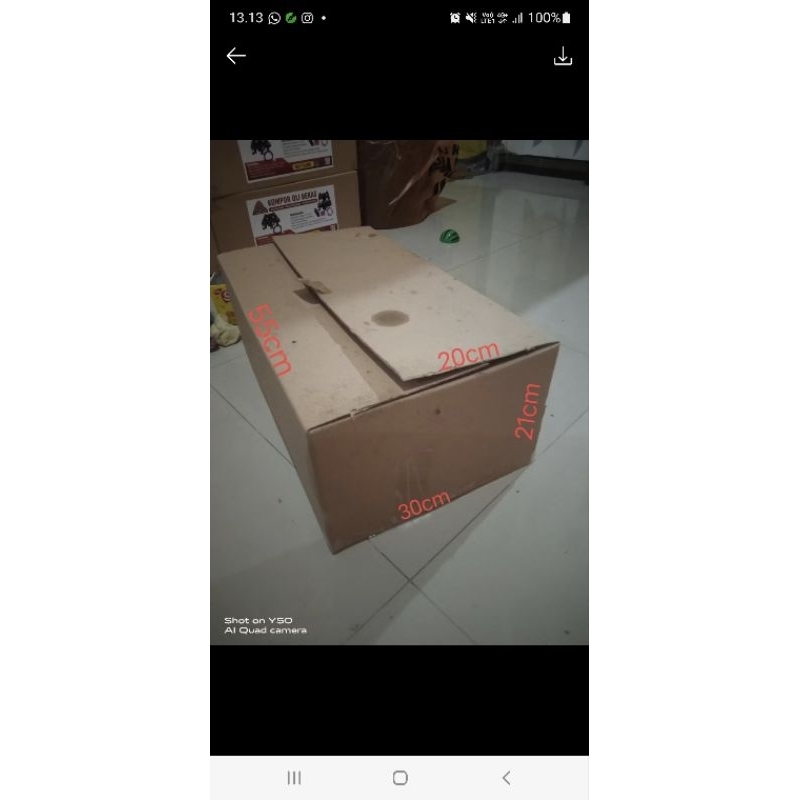 

Kardus / box standar Overlapping 55x30x21 PxLxT (min order 100 pcs)