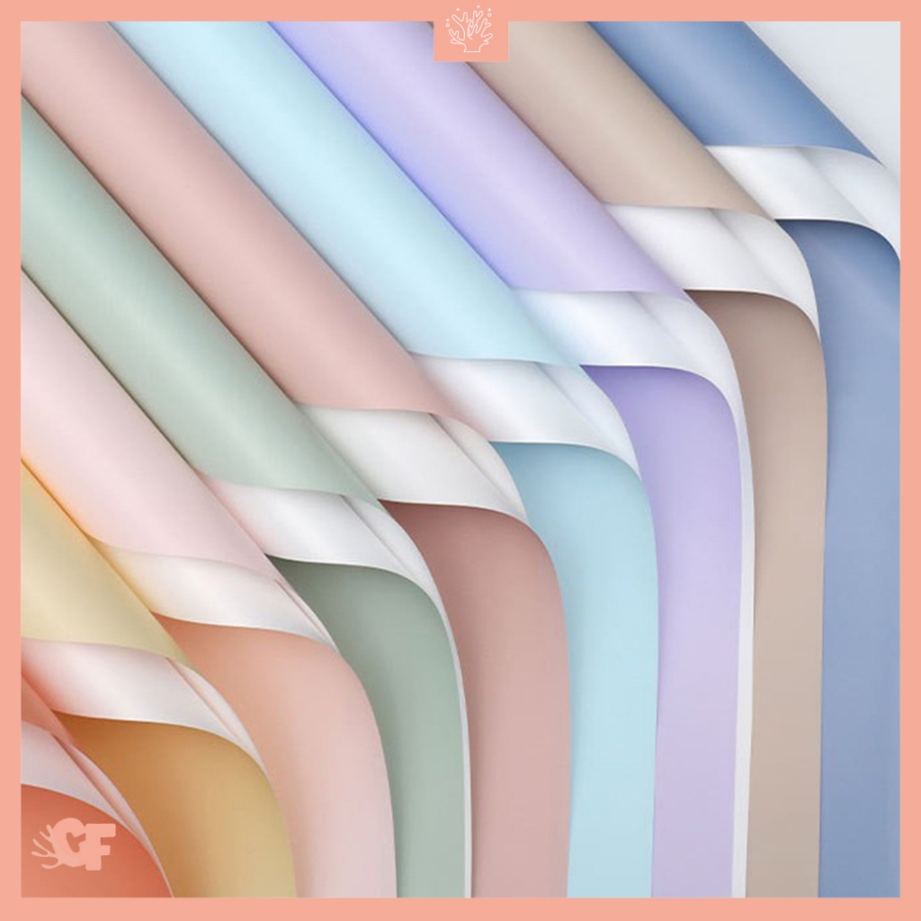 

20 LEMBAR Kertas Buket Bunga Solid Color White Flower Wrapping Paper Cellophane KB6121