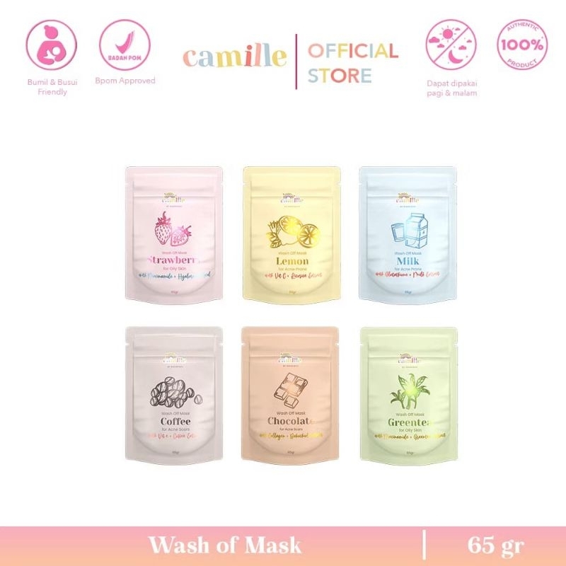 Camille Masker Wajah 25gr Wash Off Mask(READY STOCK)