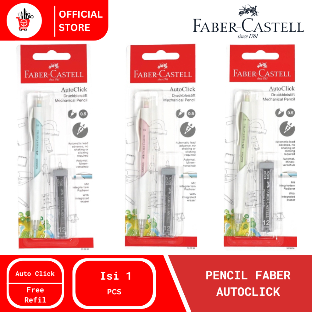 

Pensil | Mechanincal Pencil | Pensil Mekanik Faber-Castell AutoClick 0.5mm (1 PCS)