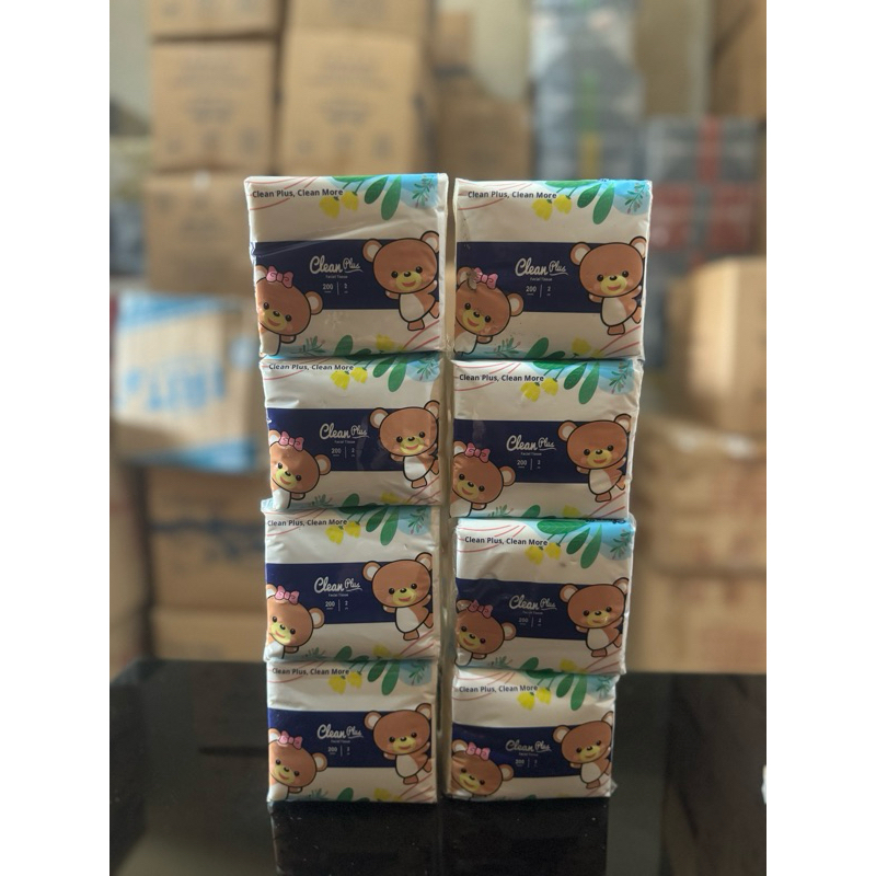 Tisu pop up Clean plus 200’s isi 8 pack
