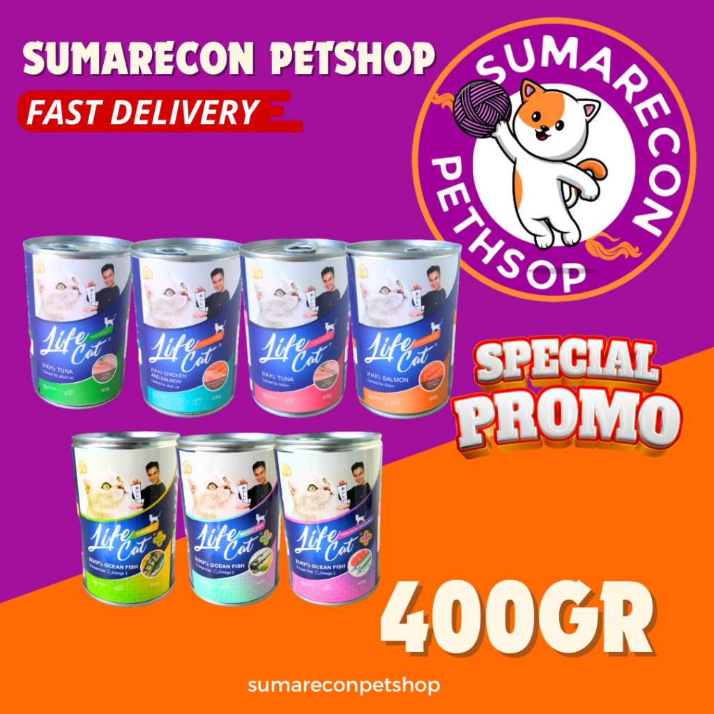 Life Cat Kaleng 400gr All Varian - Makanan Basah Kucing Life cat