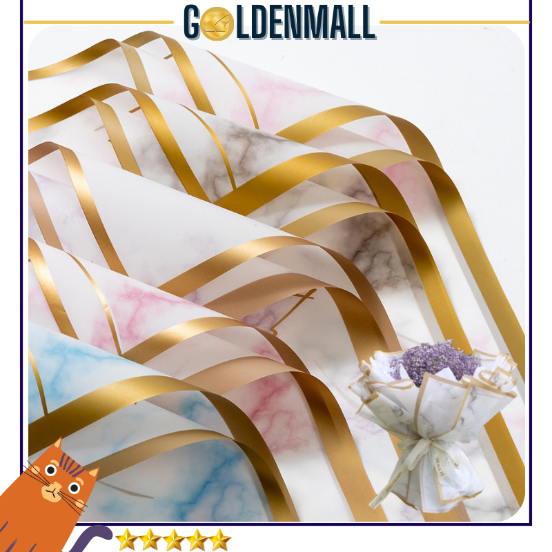 

20 LEMBAR Kertas Bunga Cellophane Paper Flower Wrap Motif Marmer Buket 6048