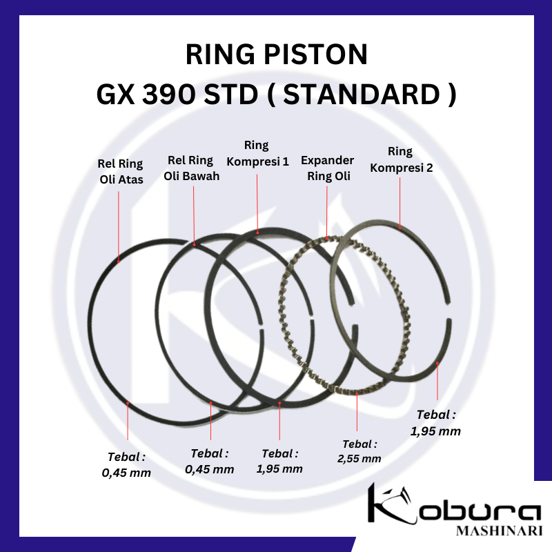 Ring Piston Ring GX 390 STD Standard Set Mesin Penggerak GX 390