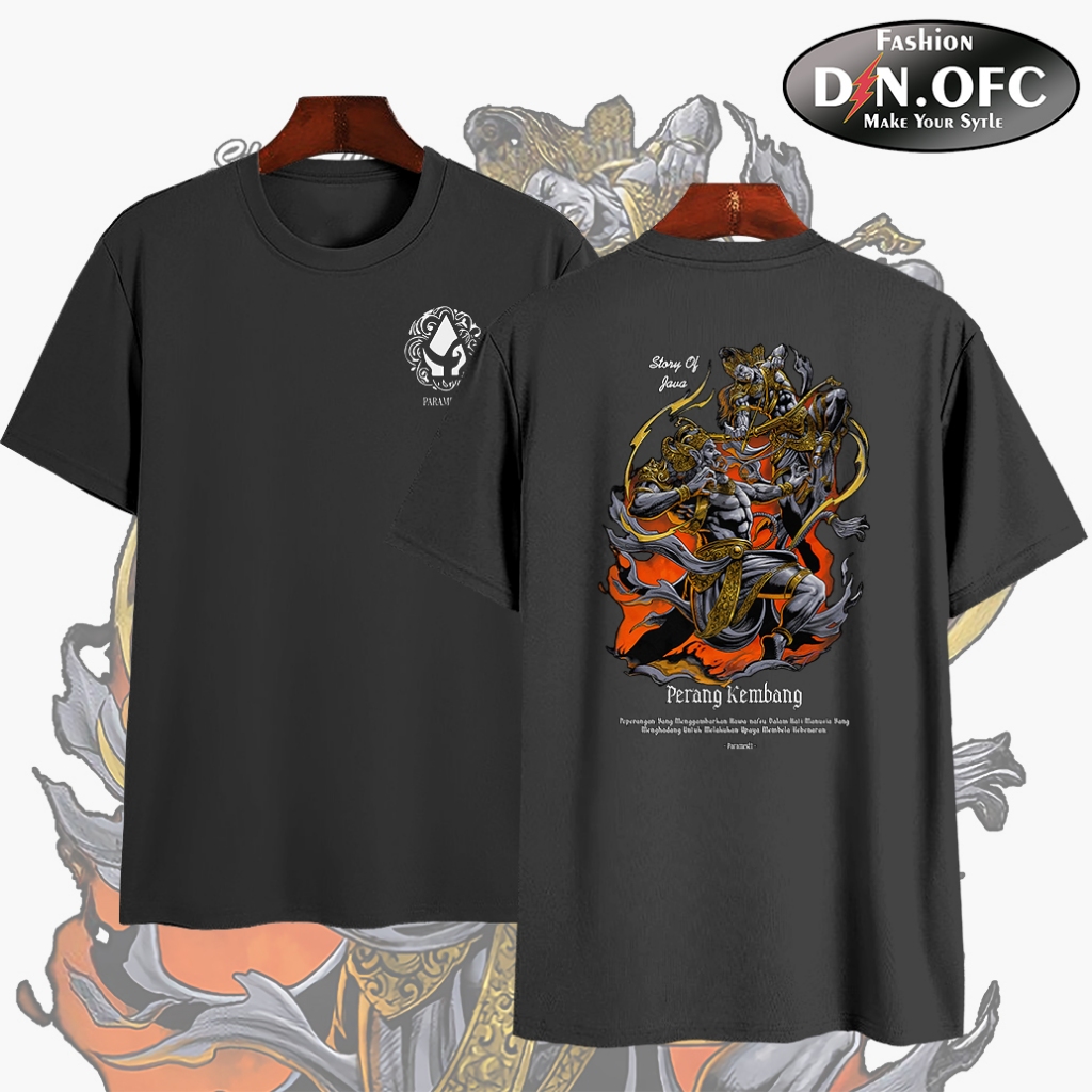 Parameesti Tshirts Kaos Jawa Perang Kembang Budaya Wayang Distro Pria Bigsize Jumbo XXL 3XL 4XL baha