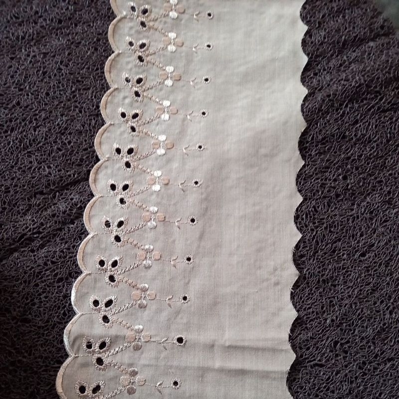 Renda katun jepang/ kain renda katun/ bahan renda katun lebar 14cm. roll 15yard (13.5 meter).