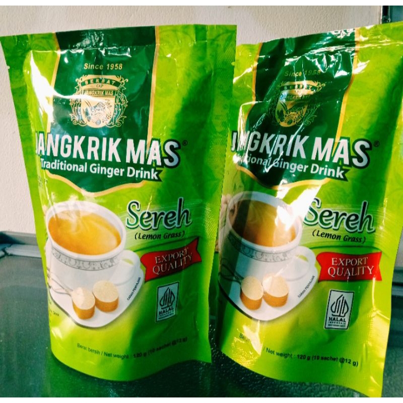 

Herbal Drink Natural Serbat Sereh Isi 10 sachet Jangkrik Mas