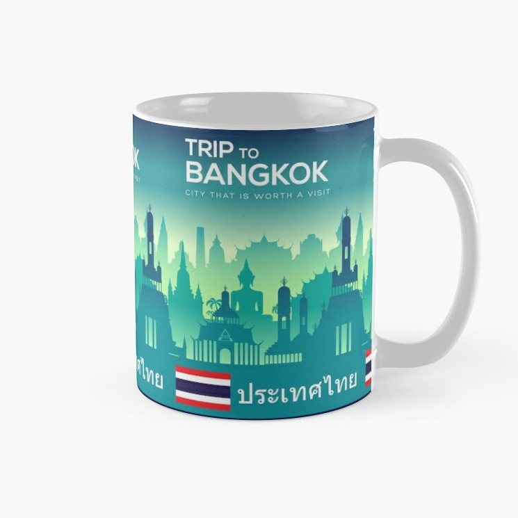 Souvenir Mug Bangkok Thailand travel poster Coffee Mug
