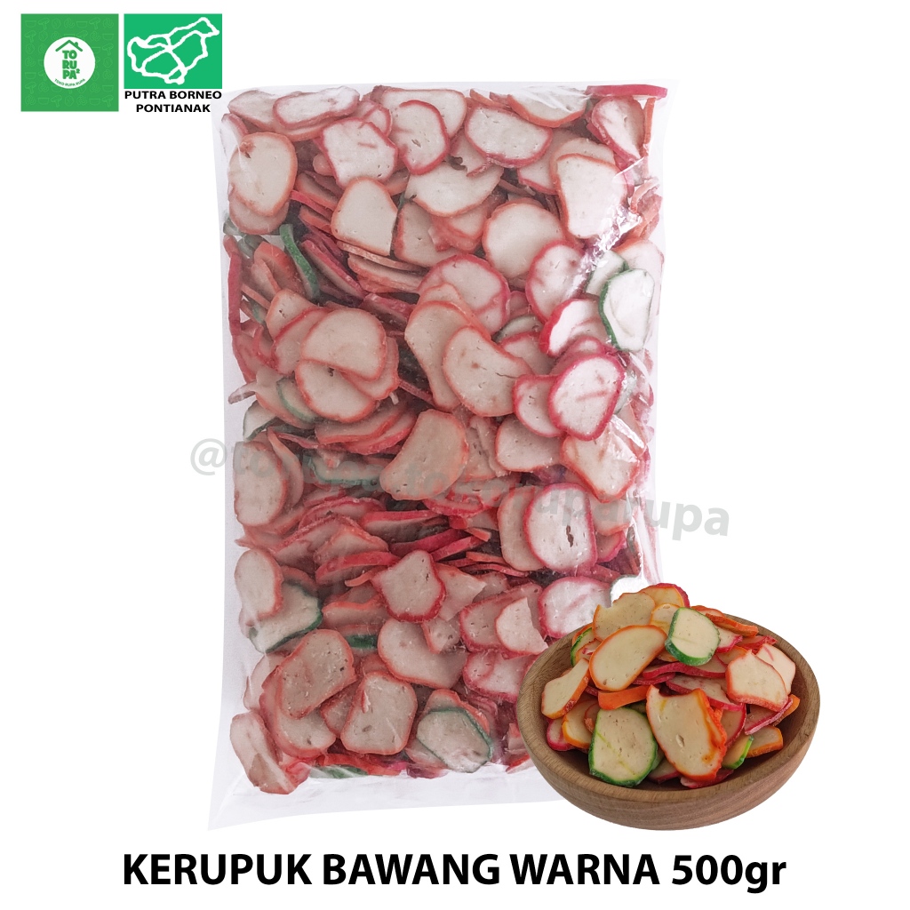 

Kerupuk Bawang Mentah 500gr / Kerupuk Bawang Warna / Snack Kerupuk Mentah