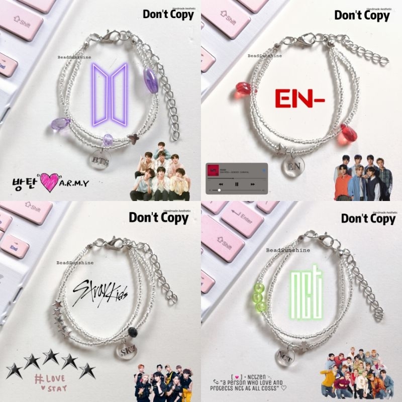 KPOP BRACELET | GELANG 2 LAYER CUSTOM NAMA RESIN | GELANG UNISEX KPOP