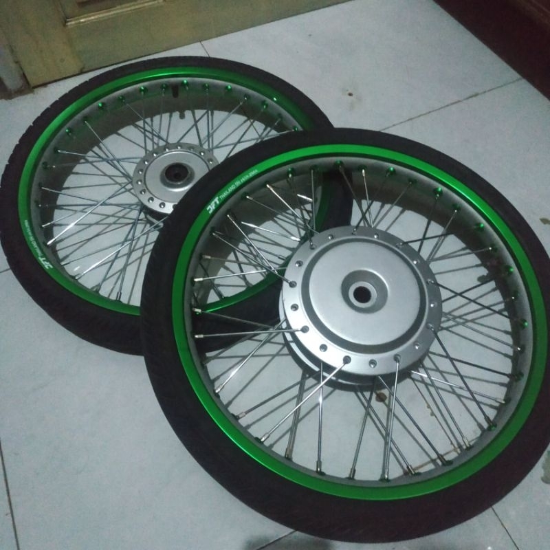 VELG Ring 17 DFT Thailand Hijau Two-tone Set ban