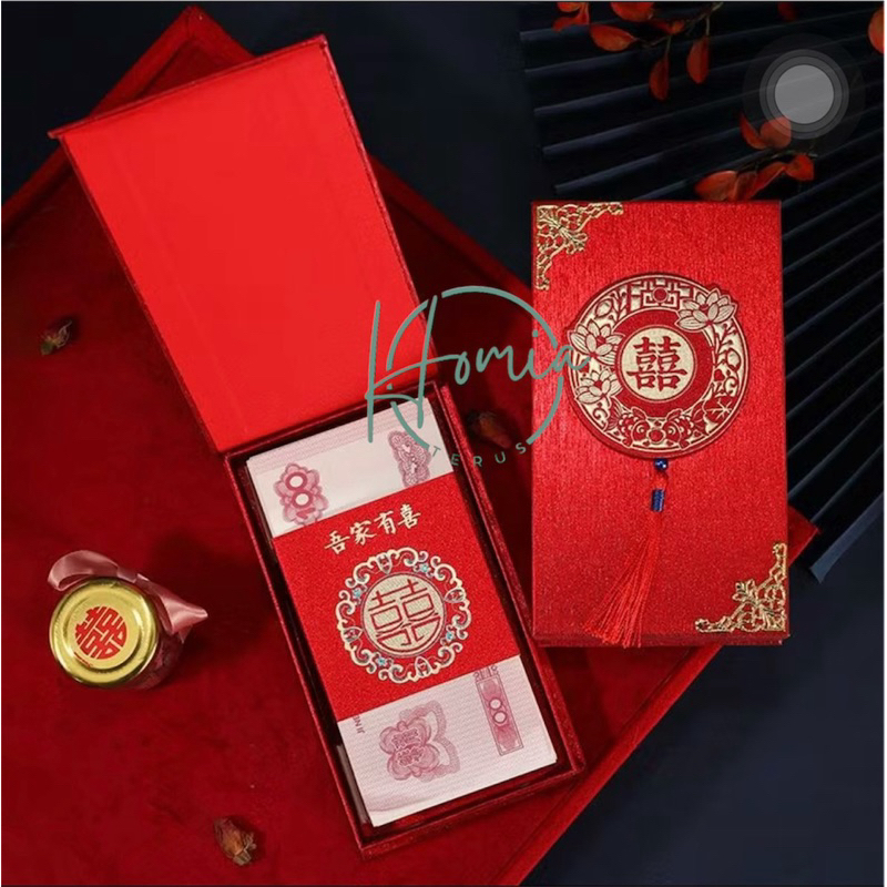 

Angpao angpau box glitter premium high quality shuangxi pernikahan wedding sangjit