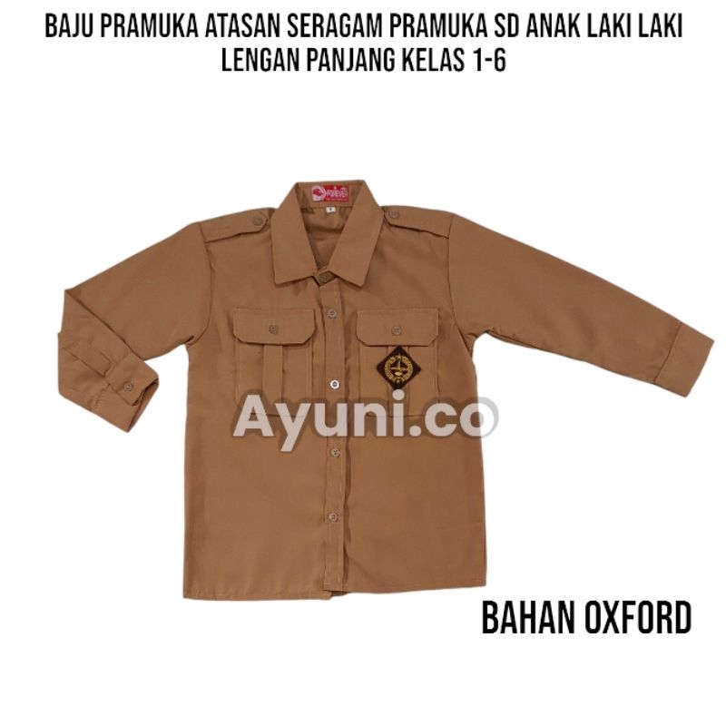 baju seragam pramuka SD atasan pramuka SD anak laki laki lengan panjang pakaian sekolah SD