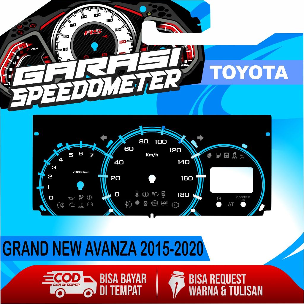 PAPAN SPEEDOMETER CUSTOM TOYOTA GRAND NEW AVANZA