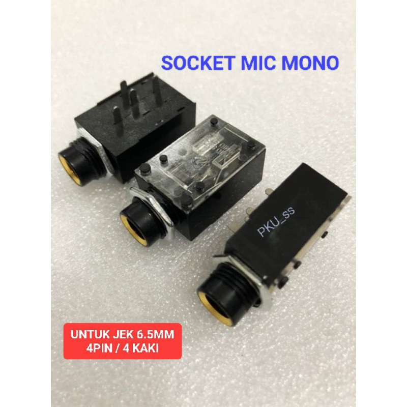 Soket Socket Mic Mono Mixer Besar Soket Akai mono / Socket Akai mono Segi Transparan / Soket mic mix