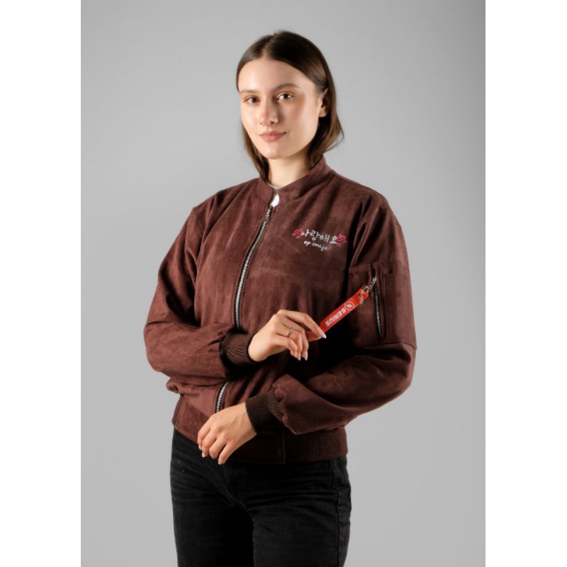 hoodie crop suede terbaru-hoodir crop tebal wanita