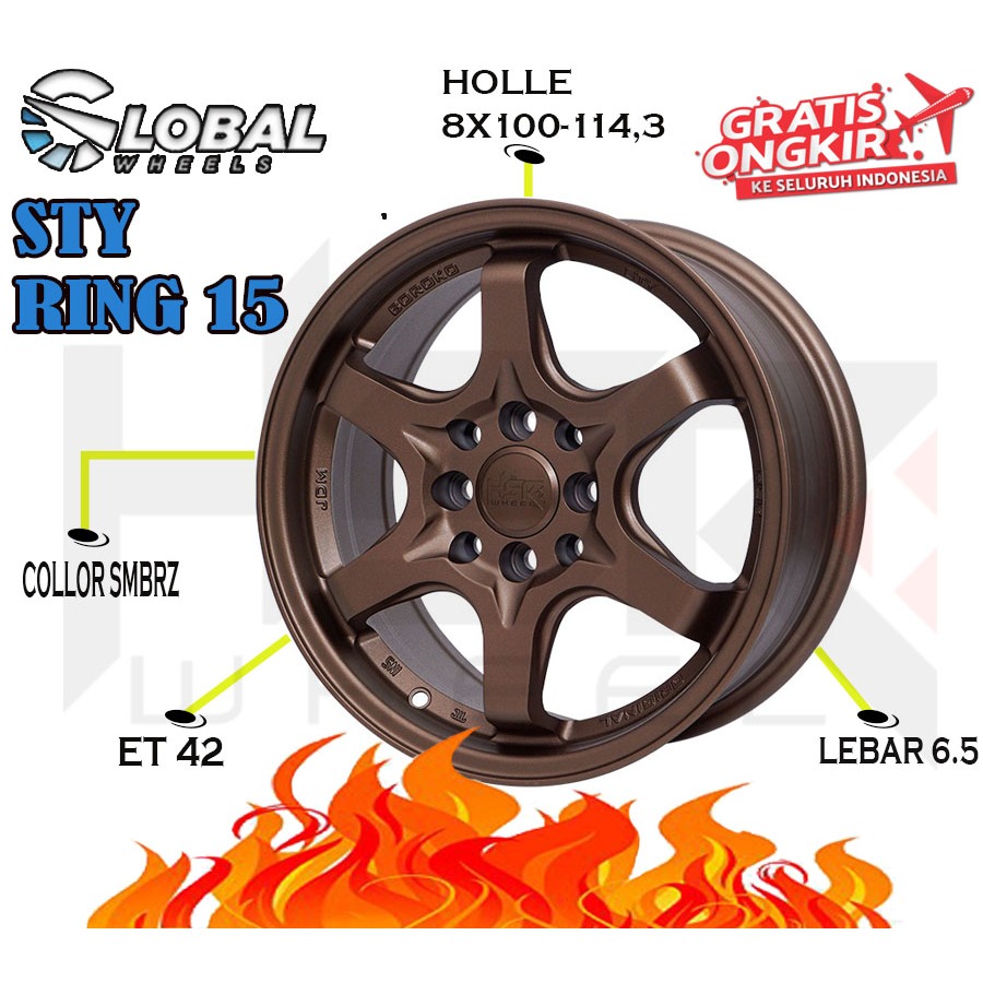 Velg Mobil HSR Sty Ring 15 Buat Mobil Avanza Calya Kijang Livina Vios Mobilio Jazz