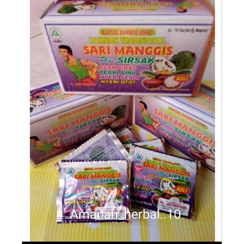 Sari manggis + sirsak kotak panjang KAPSUL HERBAL KESEHATAN 100%original
