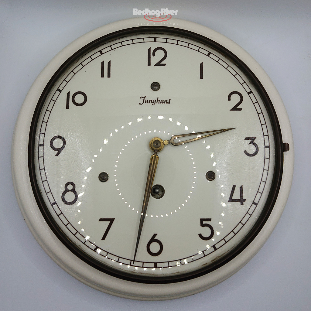 1950s Junghans Art Deco Ceramic Wall Clock - Very Good Condition