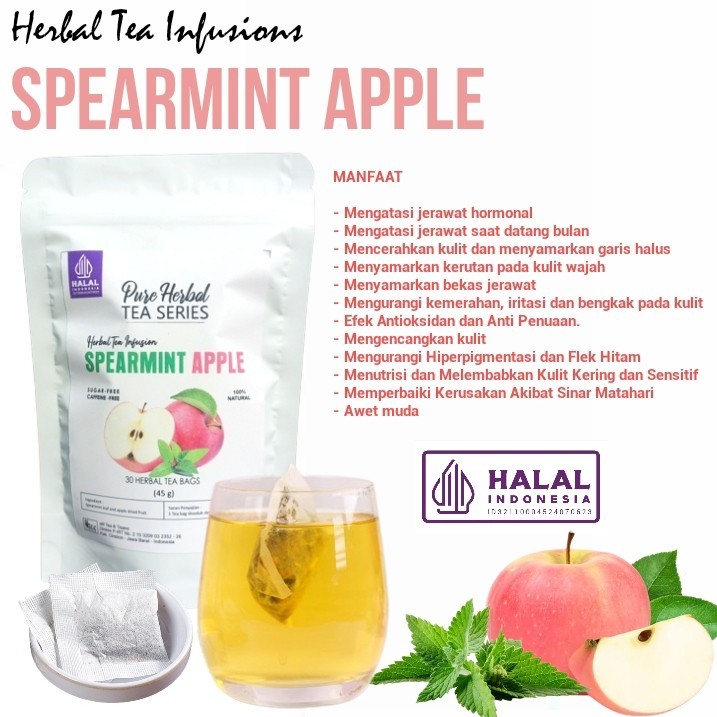 

Spearmint Apple Tea | Teh Spearmint plus Dried Apple Fruit 30 Tea Bag