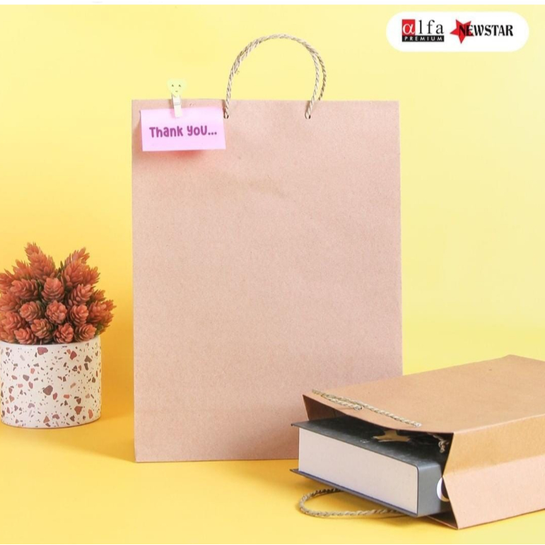 

(Pcs) ALFA - Paper Bag TANGGUNG Kraft - Tas Kertas Polos Coklat
