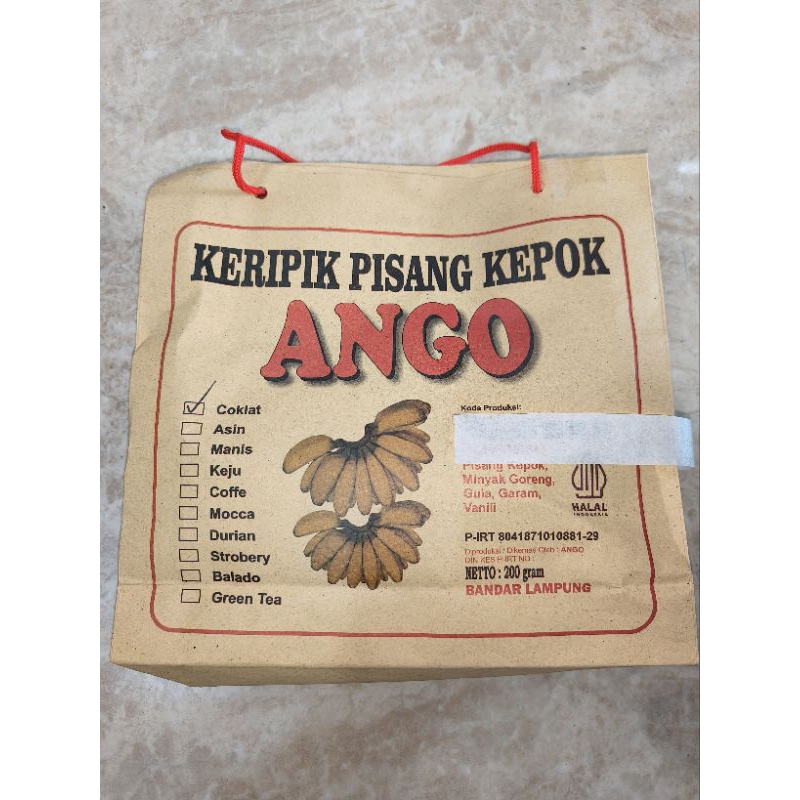 

KERIPIK PISANG COKLAT ANGO 200G PAPER BAG COKLAT KRIPIK OLEH2 KHAS BANDAR LAMPUNG COCOK UNT BUAH TANGAN