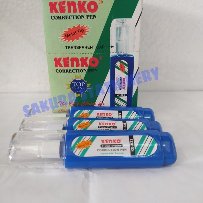 

tip ex cair kenko correction pen kenko Tipex KE-823 metal gepeng biru