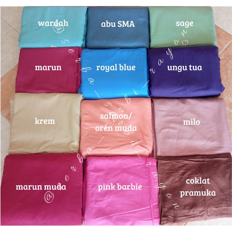KAIN SANTUNG/RAYON POLOS (harga per 0,5 m)