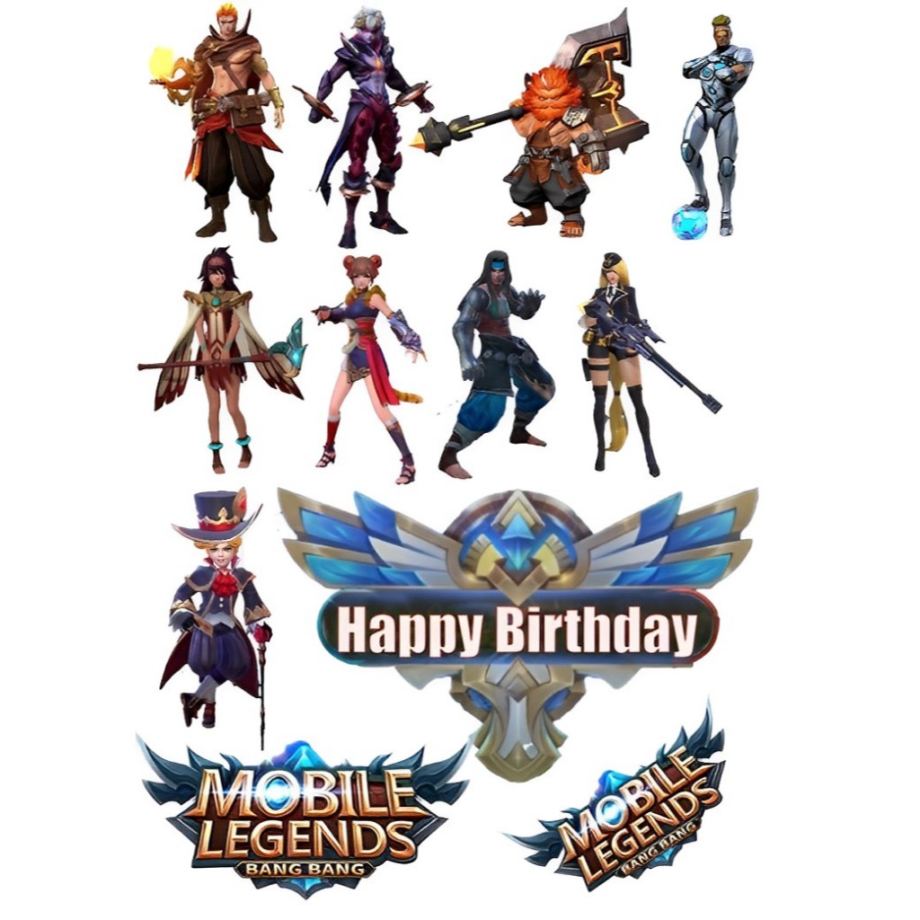 Topper MOBILE LEGENDS / Topper Kue Ulang Tahun Anak / Hiasan CAKE ULTAH