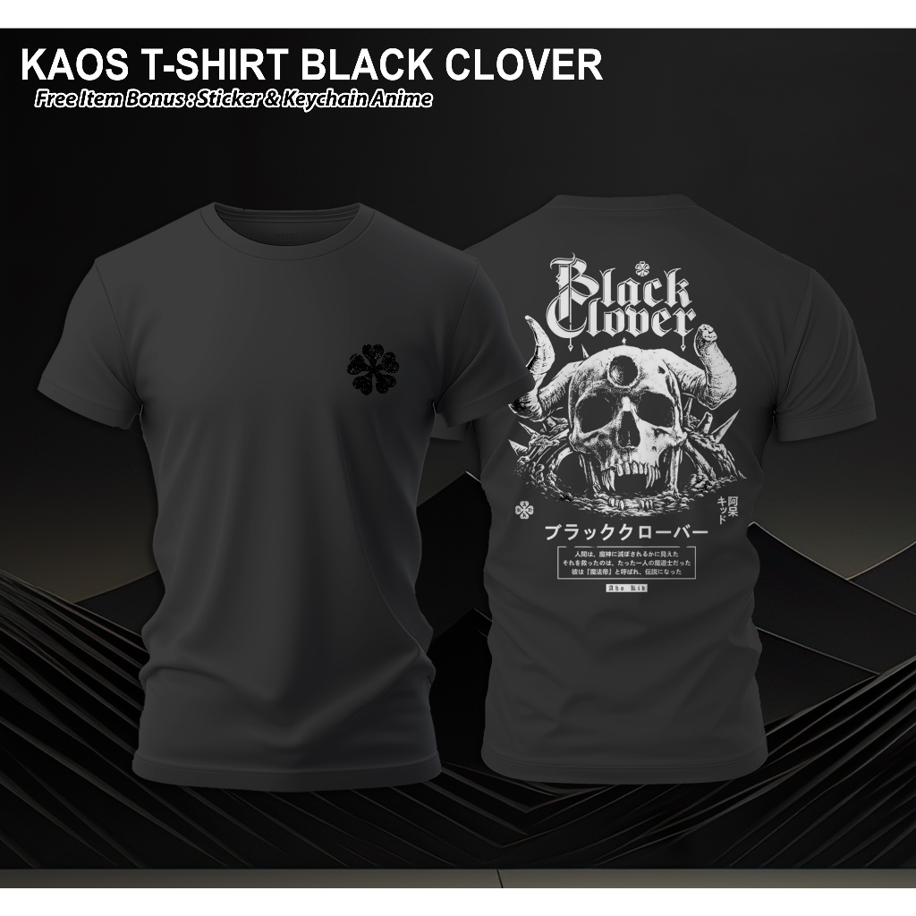 Kaos Anime T-Shirt Crossover Streetwear Design Anime Black Clover - Ashura