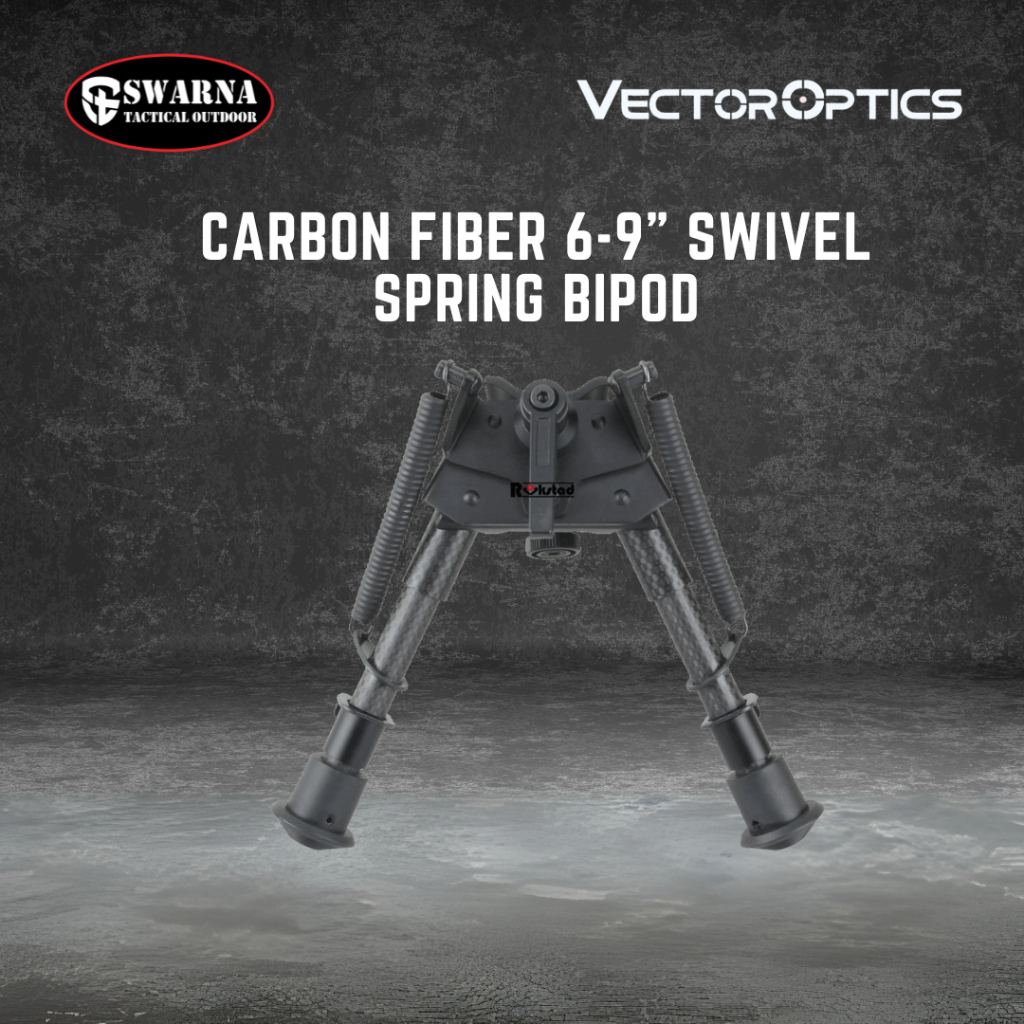 Bipod - Carbon Fiber 6-9" Swivel Spring Bipod - Vector Optic