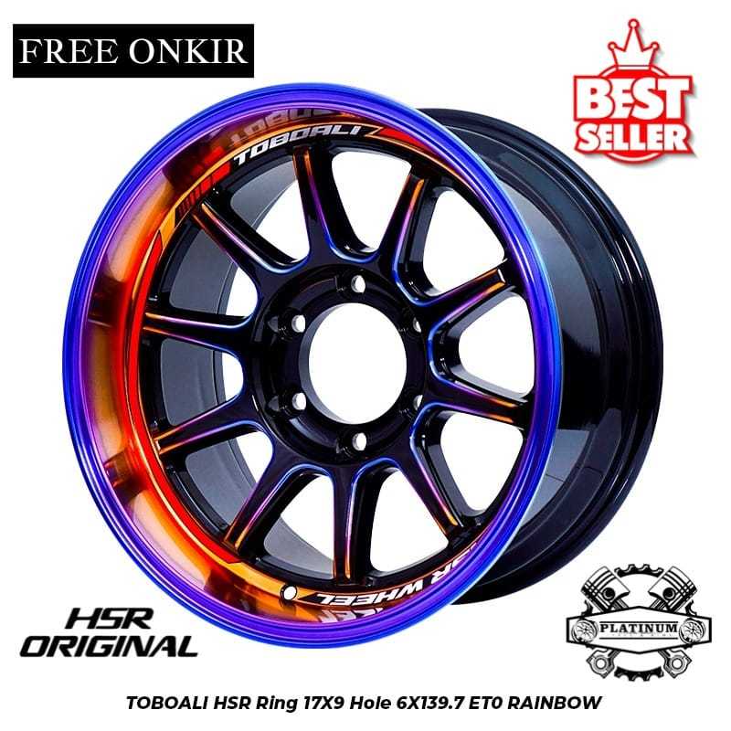 VELG MOBIL PAJERO HILUX DC HSR TOBOALI RING 17X9 RAINBOW