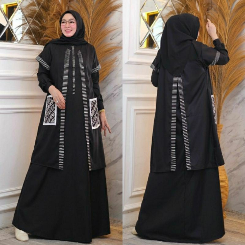 MAHESWARI DRESS GAMIS BATIK KATUN TOYOBO PREMIUM INNER OUTER ORIGINAL U2C KHANZALIA