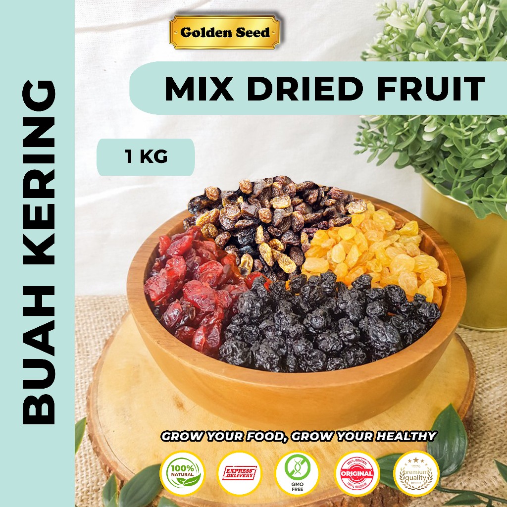 

MIX DRIED FRUIT 1000GR/BUAH KERING CAMPUR 1000 GR/CRAISIN 1000GRAM (CRANBERRY, DARK RAISIN, GOLDEN RAISIN)