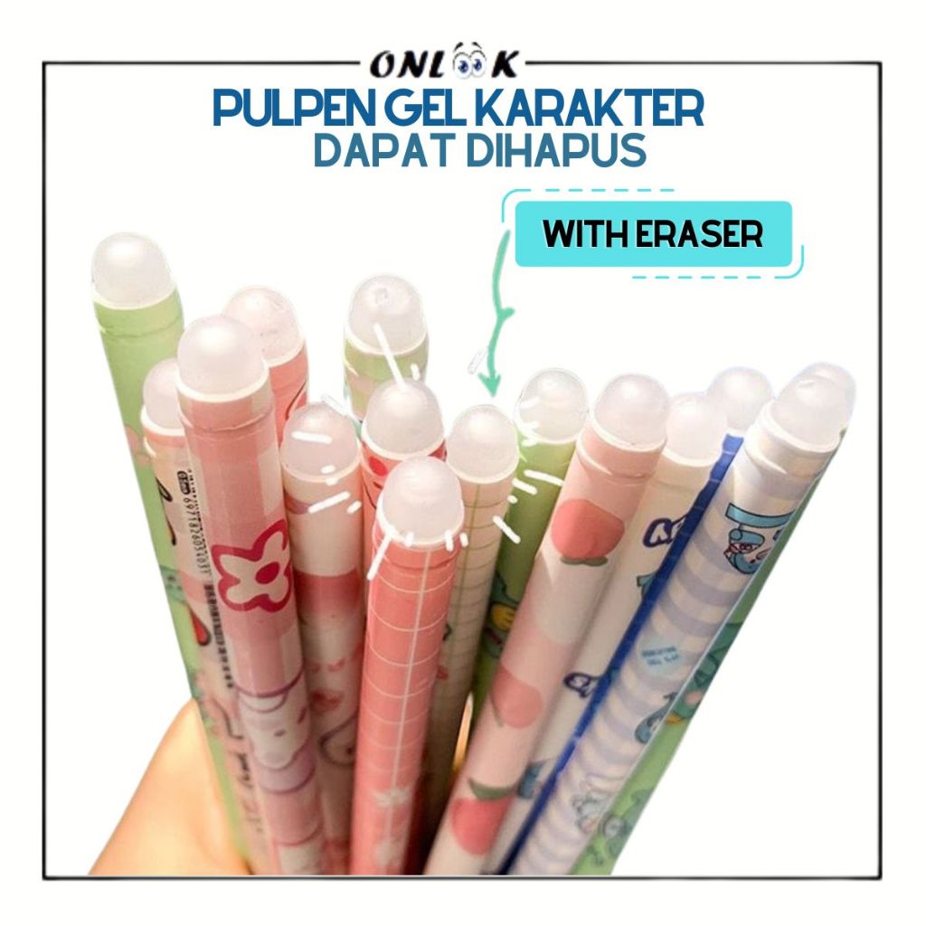 

Pulpen Gel Karakter Dapat Dihapus 0.5mm Erasable Pen Ballpoint Perlengkapan Menulis Pena Alat Tulis Sekolah Anak Bolpen Ajaib Unik Lucu
