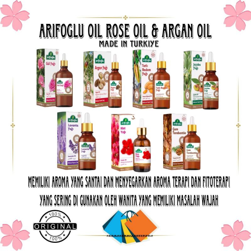 READY!! ARIFOGLU ROSE OIL & ARGAN OIL ORIGINAL TURKI