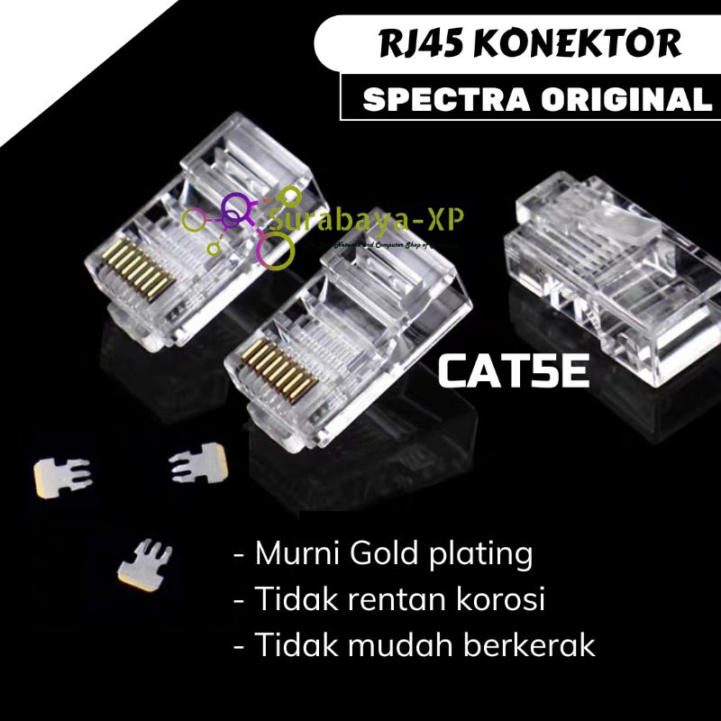 KONEKTOR RJ45 CAT5E MERK SPECTRA ORIGINAL