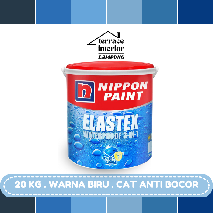 Cat Pelapis dan Anti Bocor Nippon Paint Elastex Warna Biru 20  KG
