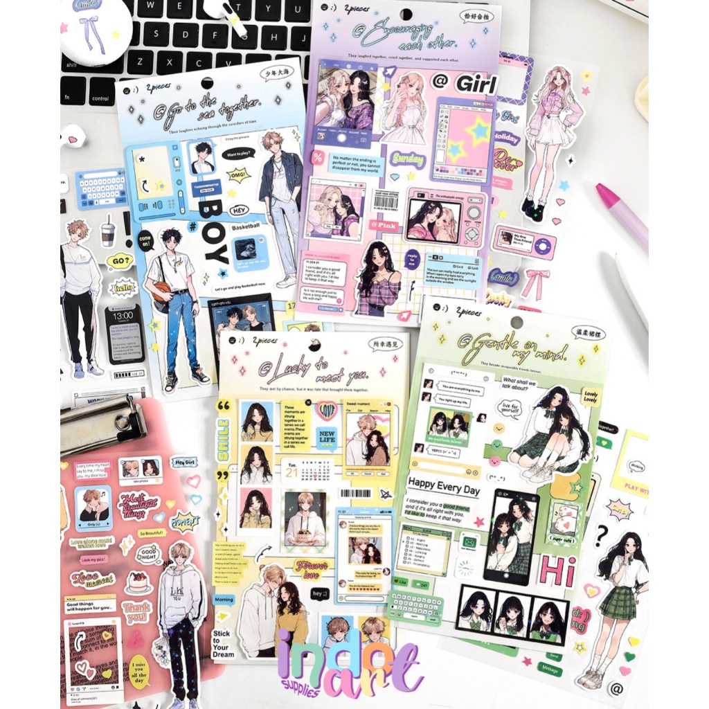 

(IAS) SB3 - Deco Sticker Infeel Me Human Couple Anime K-Pop Artist Student Japan Korean Style