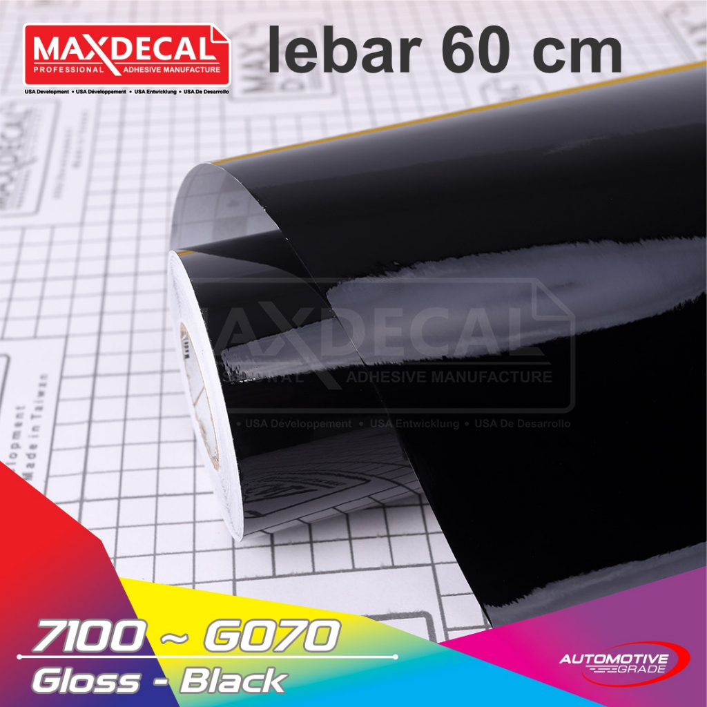 sticker skotlet maxdecal 7100 hitam glossy  sticker  glossy  black permeter