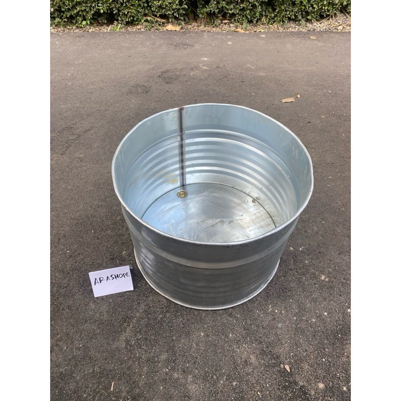 tong sampah galvanis 100 liter/drum galvanis potongan/pot bunga/tempat pembakaran