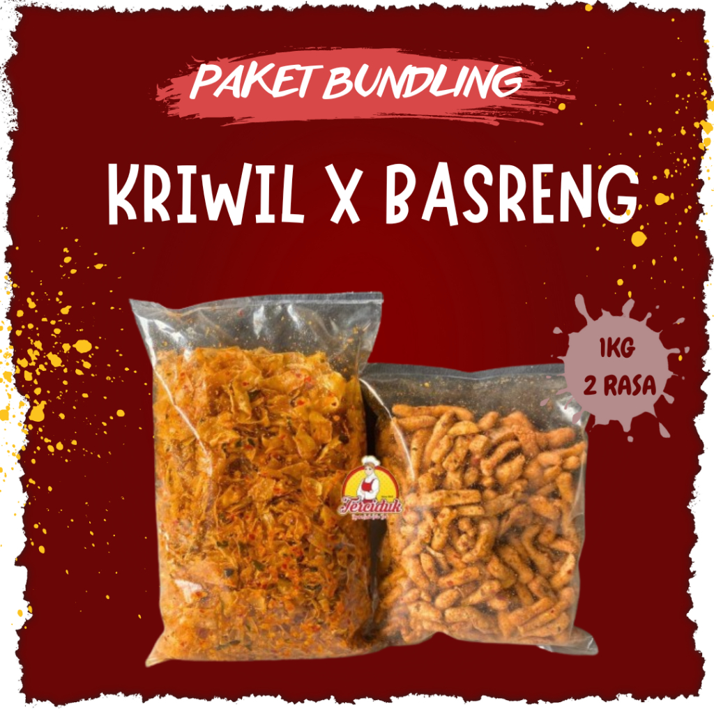 

Paket Hemat Keripik 500g dan Basreng 500g Pedas Cikruh - GS