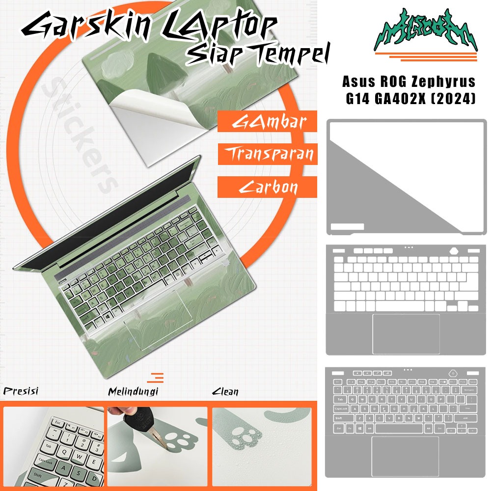 garskin laptop Asus ROG Zephyrus G14 GA402X (2024) Cut File Template