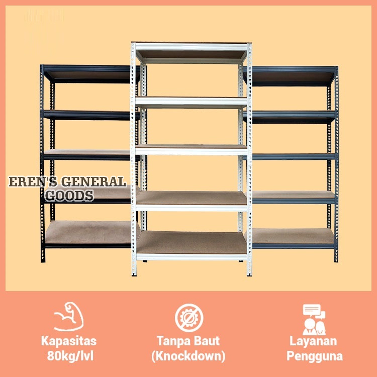 TERMURAH Rak Besi Siku Susun 5 Tingkat Serbaguna Design Minimalis Variasi Warna