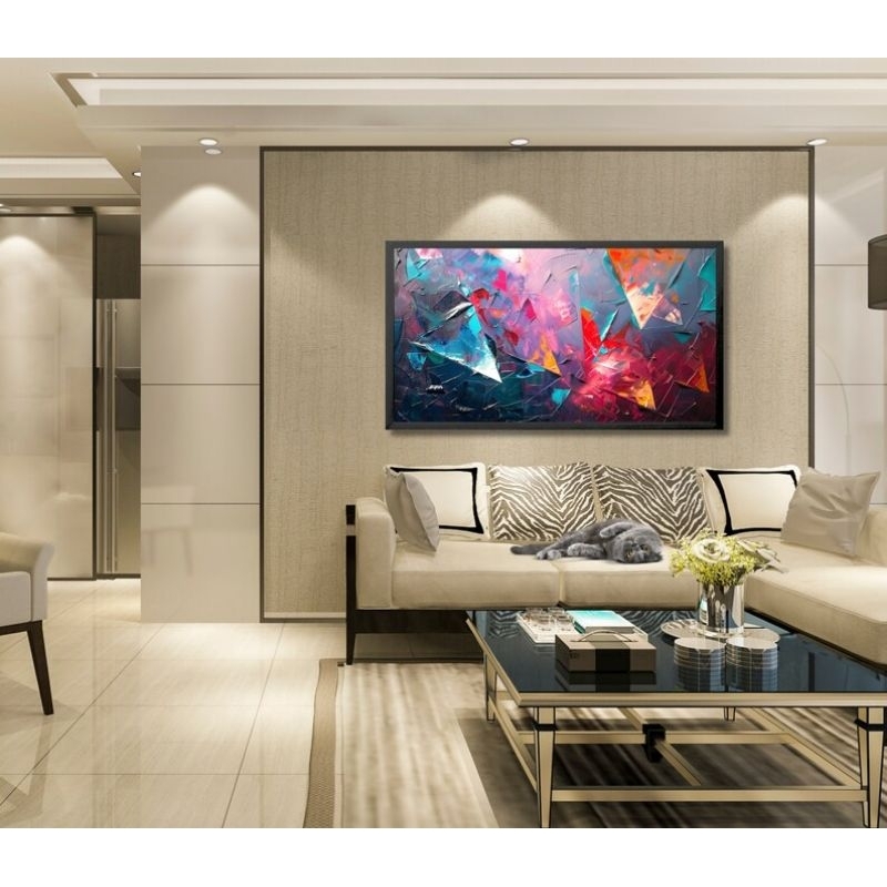 lukisan kanvas abstrak dinding aesthetic