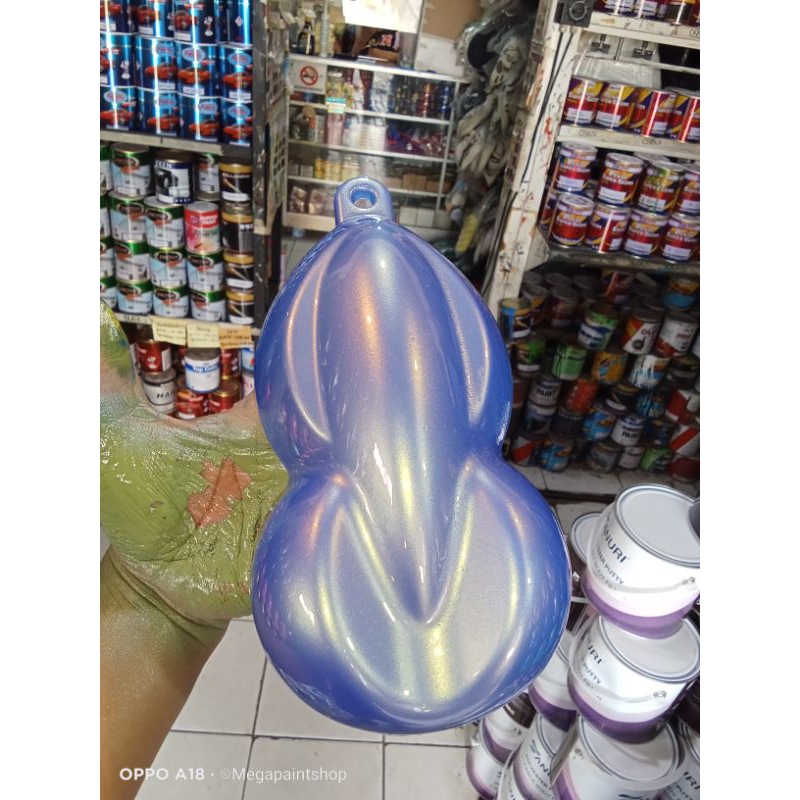 Cat warna dolphine blue / biru effec gold / cat motor, cat mobil automotive pu