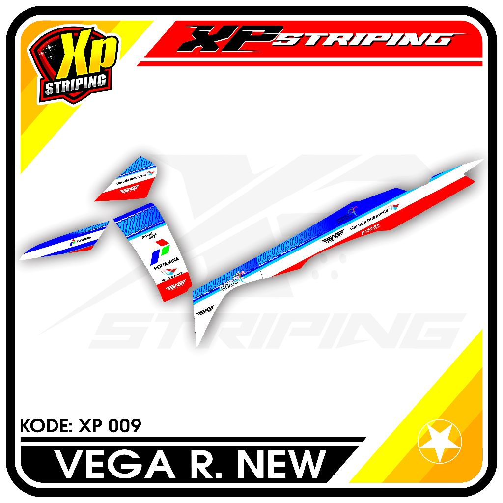 Striping Vega R New - Sticker Striping Yamaha Vega R New Desain Racing XP.09