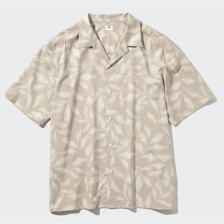 UNIQLO Kemeja Motif original Lengan Pendek Pria